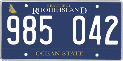 RI license plate 985042