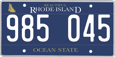 RI license plate 985045