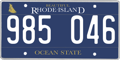 RI license plate 985046