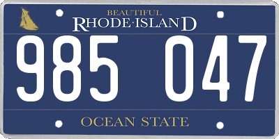 RI license plate 985047