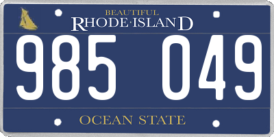 RI license plate 985049