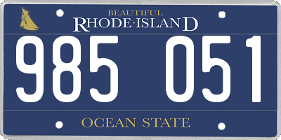 RI license plate 985051