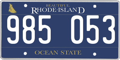 RI license plate 985053