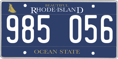 RI license plate 985056