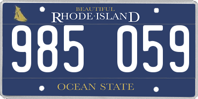 RI license plate 985059