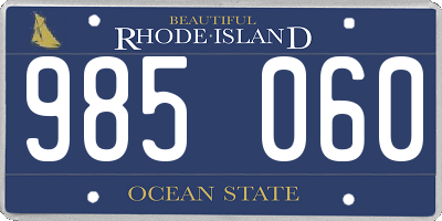 RI license plate 985060