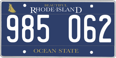 RI license plate 985062