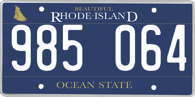 RI license plate 985064