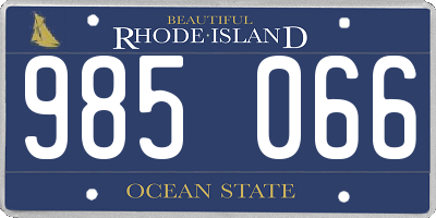 RI license plate 985066