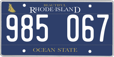 RI license plate 985067