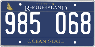 RI license plate 985068