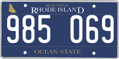 RI license plate 985069