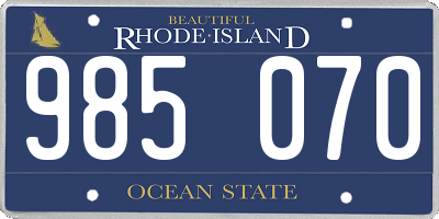 RI license plate 985070