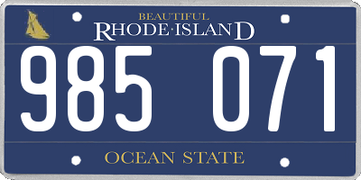 RI license plate 985071