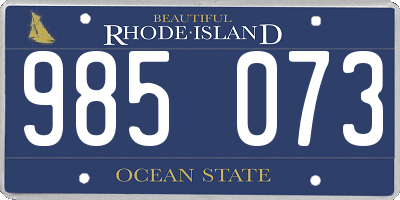RI license plate 985073