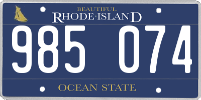 RI license plate 985074
