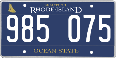 RI license plate 985075