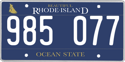 RI license plate 985077
