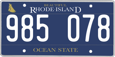 RI license plate 985078