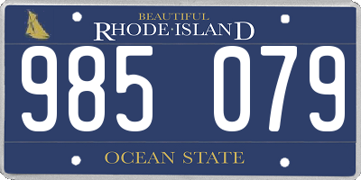 RI license plate 985079