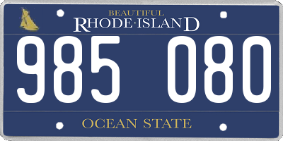 RI license plate 985080