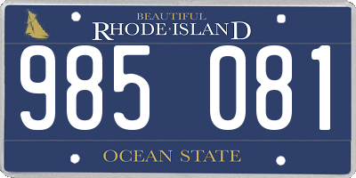 RI license plate 985081