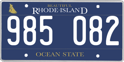 RI license plate 985082