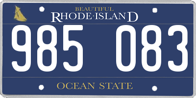 RI license plate 985083