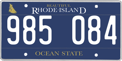 RI license plate 985084