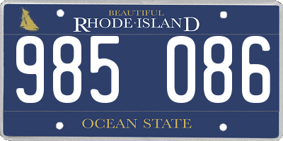 RI license plate 985086