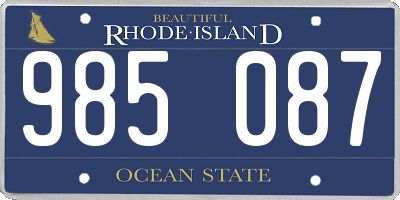 RI license plate 985087