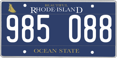 RI license plate 985088
