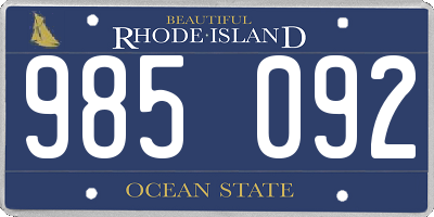 RI license plate 985092