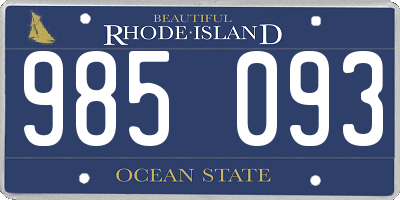 RI license plate 985093