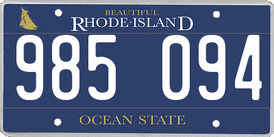 RI license plate 985094