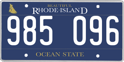 RI license plate 985096