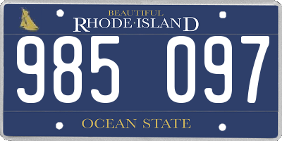 RI license plate 985097