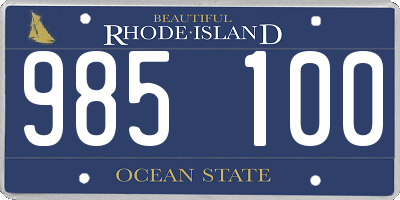 RI license plate 985100