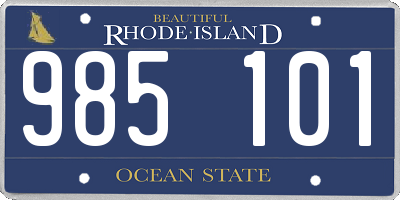 RI license plate 985101