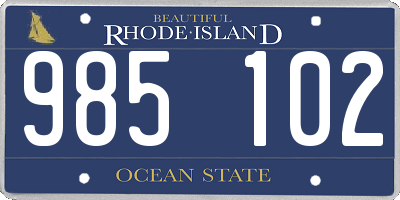 RI license plate 985102