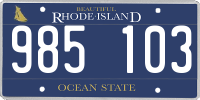 RI license plate 985103