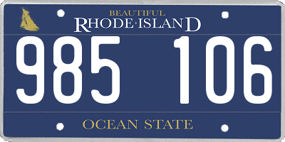 RI license plate 985106