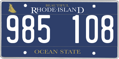 RI license plate 985108