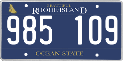 RI license plate 985109