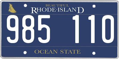 RI license plate 985110