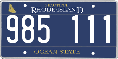 RI license plate 985111