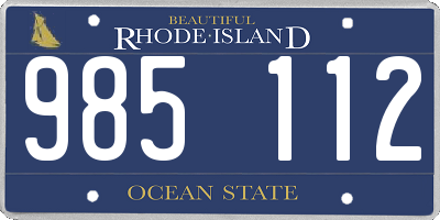 RI license plate 985112