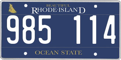 RI license plate 985114