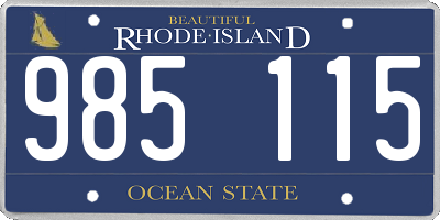 RI license plate 985115