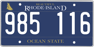 RI license plate 985116